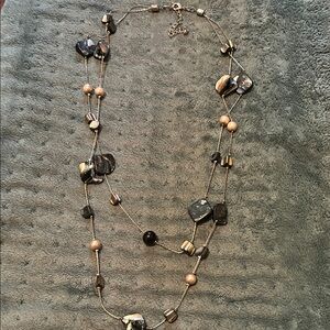 Elegant Multi-Strand Black and Gold Necklace